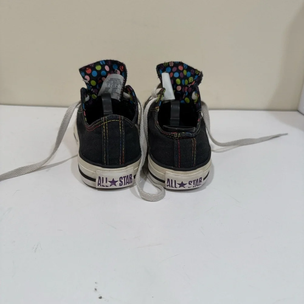 Converse Black Sneakers with Colorful Rivets (sz 7)